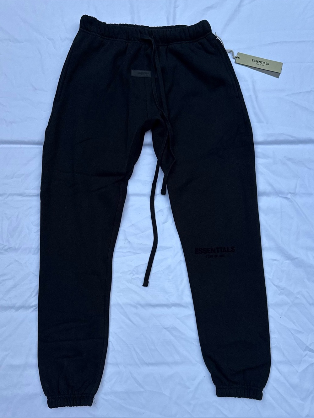 AUTHENTIC Essentials Fear Of God Cuffed Sweatpants - Stretch Limo Black